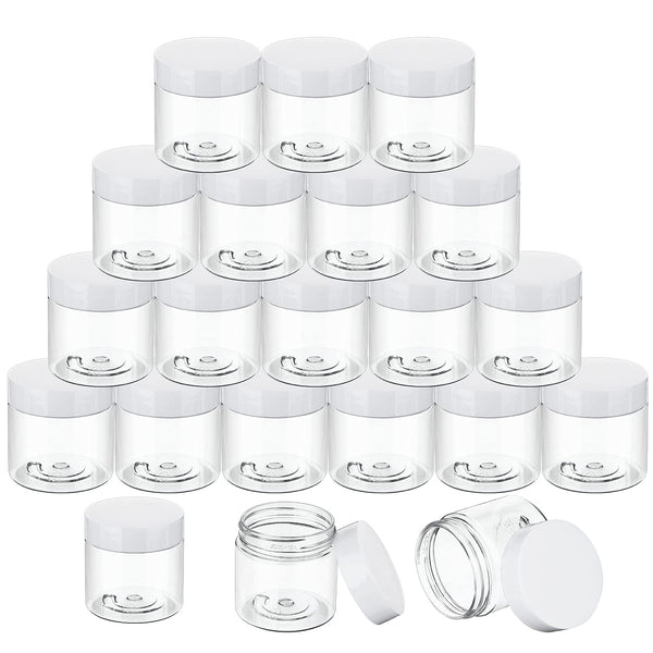 36 Packs Plastic Jars - Round Clear Leak Proof Cosmetic Container Jars with Black Lids for Lotions, Ointments, Travel