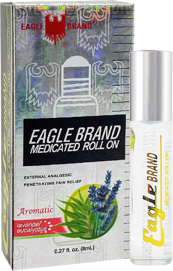Eagle Brand Medicated Oil Aromatic Roll-On, Lavender & Eucalyptus, Pack of 12