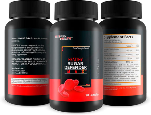 Healthy Sugar Defender Max - Multi Action Blood Support Supplement for Circulation, Healthy Legs, Heart, and Sugar