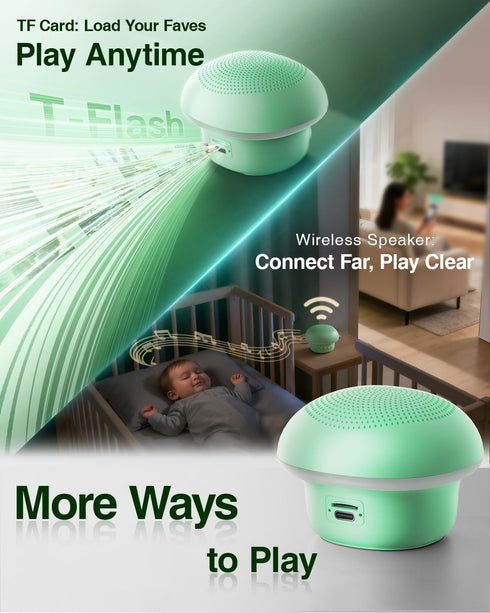 Qobayleo 20 48H 3 10m Portable White Noise Sound Machine with Relaxing Sounds, Playtime, Timers & Night Lights, Memory