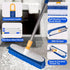 ITTAHO Floor Scrub Brush, 2 in 1 Deck Cleaning Brush with Long Handle for Tile, Deck, Patio, Garage, Bathroom