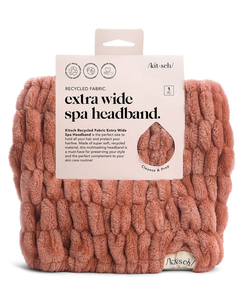 Kitsch Spa Headband - Extra Wide Makeup Headband for Washing Face | Multi Purpose Facial & Hair Band | Dusty Rose