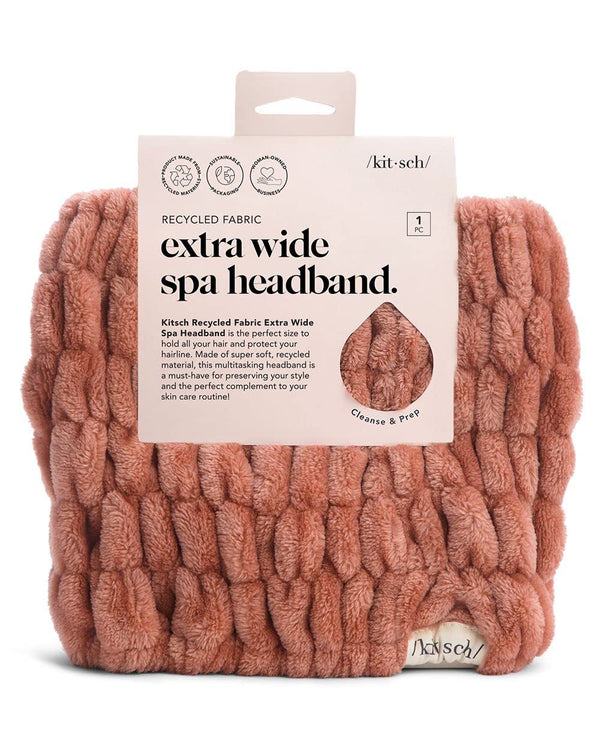 Kitsch Spa Headband - Extra Wide Makeup Headband for Washing Face | Multi Purpose Facial & Hair Band | Dusty Rose