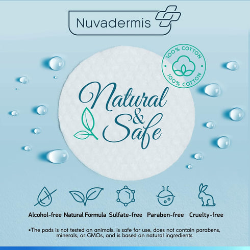 NUVADERMIS 35% Glycolic Acid Exfoliating Facial Peel Pads for Sensitive Skin - 60 Double-Side Pads, Blackheads & Acne