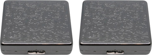 Set 2 (7-Day) of Metal-Plated Weekly Pill Box Case & Portable Medicine Organizer (Gunmetal Victorian)