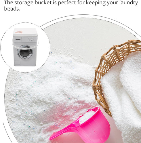 VILLCASE Large Capacity Laundry Powder Box, Metal Washing Machine Shaped Container with Handle
