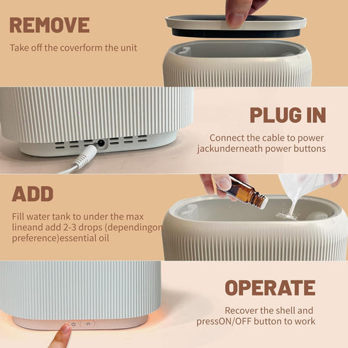 LIFFY Essential Oil Diffuser - Fireplace Fire Flame Aromatherapy Diffuser, Mist Humidifier with Multi-Color LED Lights
