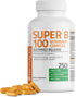 Bronson Super B 100 Vitamin B Complex - Sustained Release, Supports Energy Metabolism & Nervous System, 250 Tablets