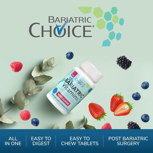 Bariatric Choice My Bariatric All-in-One Multivitamin Chewable with 300 mg Calcium, Berry Flavor, 120 Count