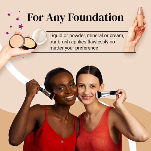 Keshima Large Flat Top Kabuki Foundation Brush - Premium Makeup Brush for Liquid, Cream, Powder - 1.6" Diameter