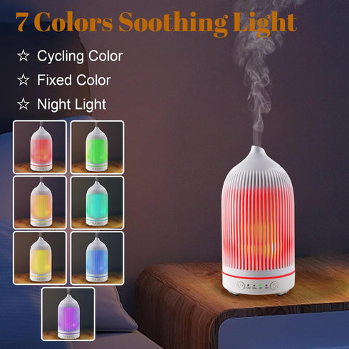 Rivola 200ML 7 Essential Oil Diffuser Aromatherapy Diffuser Cool Mist Color & Waterless Auto Off, Air Diffusers