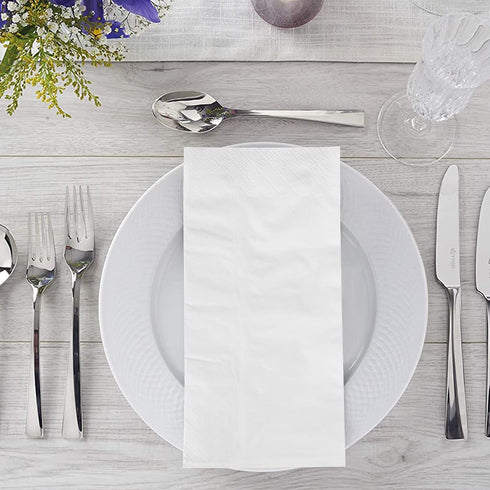 YOCHANDA 1/8 100 Pack 2-ply Fold Paper Napkins Guest Towels Disposable, Premium Quality Dinner Napkins Disposable Soft
