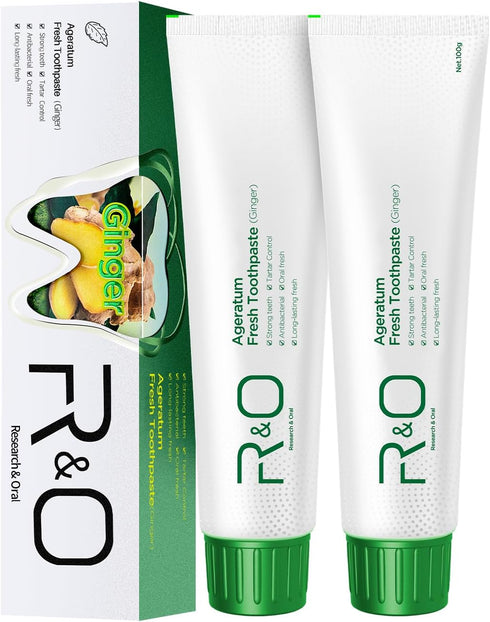 Le Vital 3.53 oz Hygiene(2 Pack) R&O Long-Lasting Fresh Ginger Mint Toothpaste, - Removes Dental Plaque, Relieves Oral