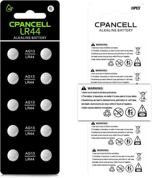 L1154f Battery LR44 AG13 L1154 a76 357 303 sr44 1.5V Button Coin Cell Batteries (10 Count)