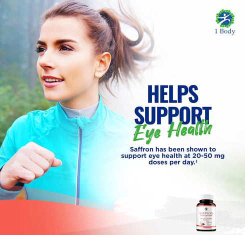 1 Body Saffron Extract 8825, Antioxidant & Mood Support, 88.5 mg Pure Safranal per Vegetarian Capsule