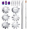 Honoson 6 Pieces French Tip Cutter Tool Nail Trimmer Set with 1 Acrylic Brush, 1 French Tip Knife, 5 Spare Blades
