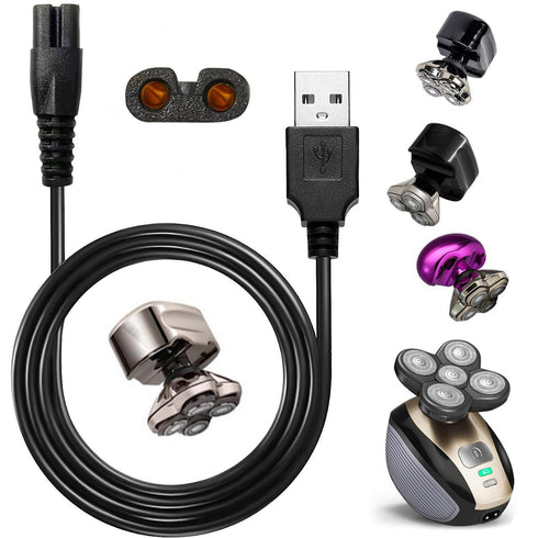 WAHFOX Universal Head Shaver Charger Cord, USB Cable Compatible with Skull Shaver and Mainstream Brands