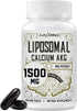 Liposomal Calcium AKG Supplement 1500 MG - High Absorption for Longevity & Cellular Energy, 60 Softgels