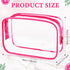 Weewooday 12 Pieces Clear Cosmetics Bag, Waterproof PVC Zippered Toiletry Carry Pouch for Vacation Bathroom