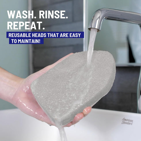 Replacement Scrubber Sponge Head for Extendable Tub Tile Shower Scrubber, Non-Scratch (2X Scrubber Sponge Gray)