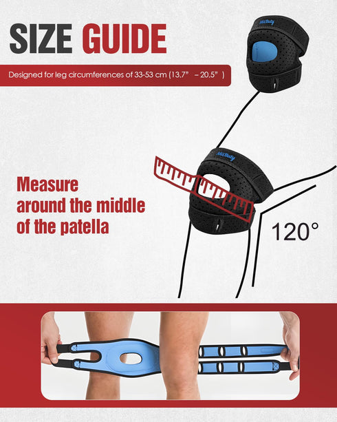 MitButy Knee Support for Men & Women Adjustable Knee Brace with Open Patella & Built-in Patella Gel Pads for Running