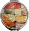 Portable Makeup Compact Double Magnifying Mirror, Foldable Pocket Style, Unique Mother of Pearl Design (Patchwork)