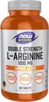 NOW Foods L-Arginine Double Strength 1000mg, Nitric Oxide Precursor, Amino Acids, 180 Tablets