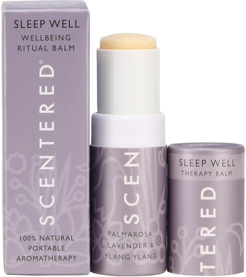 Scentered Sleep Well Balm - Aromatherapy Sleepstick with Lavender & Chamomile, Essential Oil Roll On for Relaxation