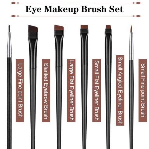 30 Pcs Eyeliner Brush Set Gel Angled Eye Liner Brush Fine Flat Slanted Eyebrow Brushes Define Brow Brushes Thin Makeup Brushes Tool for Women Girls Salon Beauty Cosmetic Esthetician Supplies