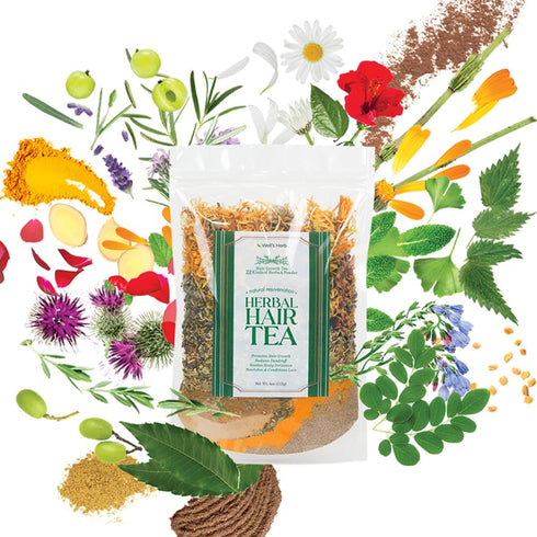Well's Herb 22 Kinds Herbal Hair Tea Rinse for Hair Growth - Natural Rejuvenation & Healthy Scalp - 4oz