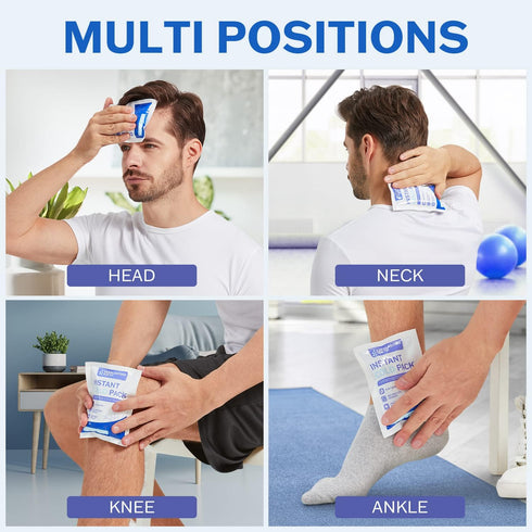 25 Pack Instant Cold Packs - Disposable Ice Packs for Injuries, Pain Relief, Swelling, Inflammation, Sprains, Toothache