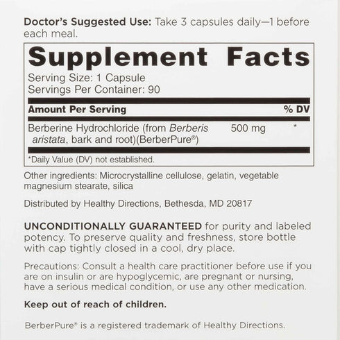 DOCTORS' PREFERRED Berberine Clinical Grade Supplement - Doctor Formulated | 1500 mg per Daily Serving | 30-Day Supply