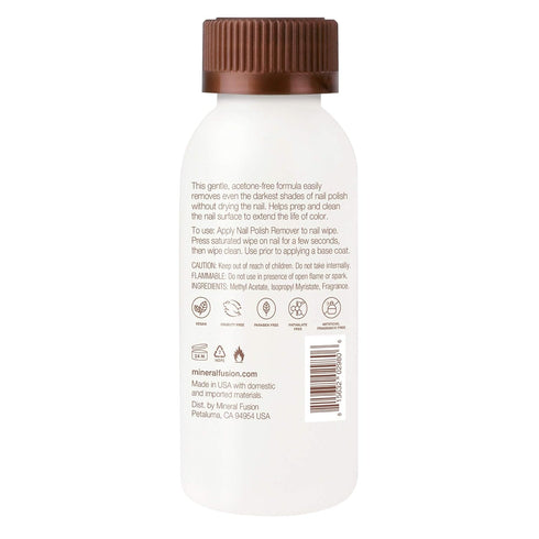 Mineral Fusion Nail Polish Remover - Acetone-Free Nail Care with Natural Solvents, TSA-friendly Travel Size, 3 fl oz