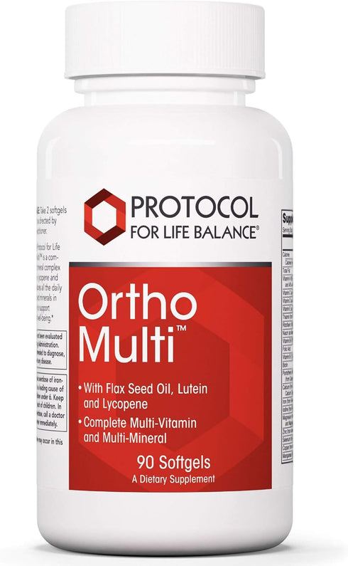 Protocol Ortho Multi - Complete Vitamins & Minerals Complex - Multivitamin with Lutein, Lycopene & Flax Seed Oil - 90