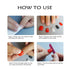 Laza 120pcs Children Nails Press On - Pre-glue Full Cover Nail Tip Kit, Glitter Gradient Color for Kids