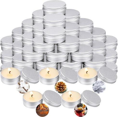 MTLEE 50 Pcs Wedding Scented Candles Gift Travel Tin Candle Aromatherapy Candle for