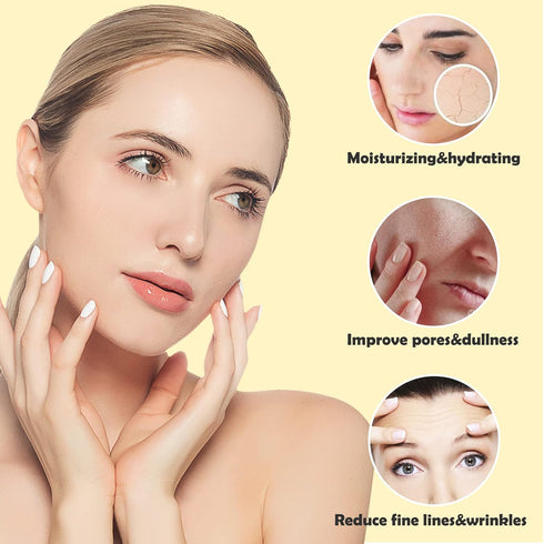 Permotary 6 PCS 24k Gold Crystal Gel Collagen Facial Masks for Deep Moisturizing Skin Care