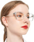 OCCI CHIARI Fashion Cateye Women Glasses, Nerd Reader No Magnification Clear Glasses (Transparent)