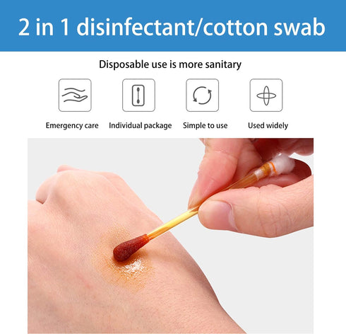 50 Disposable Iodophor Swabs, Individually Packaged Medical Iodine Swabs for Nose Care Outdoor Supplies