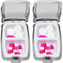 Set 2 of Dual-Compartment Rectangular Pocket Purse Pill Box & Organizer with Insert (Retro Squares)