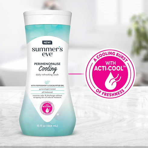 Summer's 15 Oz Eve Perimenopause Cooling Wash, Cooling pH-Balanced Formua with Eucalyptus to Remove Odor, Fl