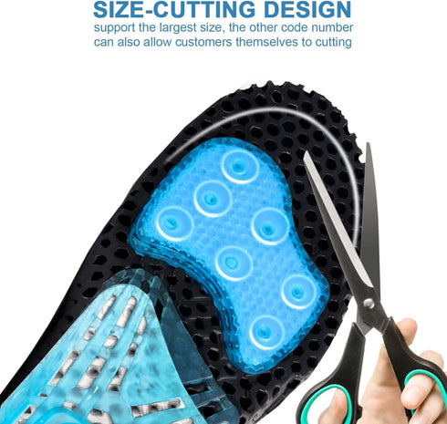 Cloud Soles for Men Women, Silica Gel Sport Shoe Insole, Medium 8.5-10, Shock Absorption, Plantar Fasciitis