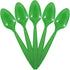 JAM PAPER Big Party Pack of Premium Green Plastic Spoons, 100 Disposable Spoons/Box
