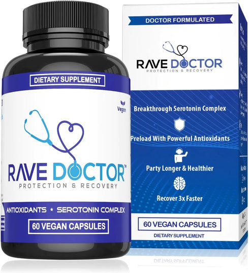 Rave Doctor 5 HTP Supplement - Essential Rave Vitamins for Festival Goers, Festival Essentials, 5htp Supplement
