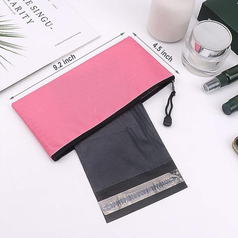 Sanitary Napkin Disposal Bags, 200pcs Grey Opaque Bags and 2pcs Pink Storage Bags for Feminine Personal Disposal