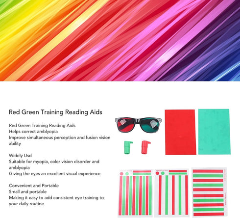Red Green Vision Correction Cards, Red Green Myopia Training Cards Disinhibit Training Reading Aids Myopia Strabismus