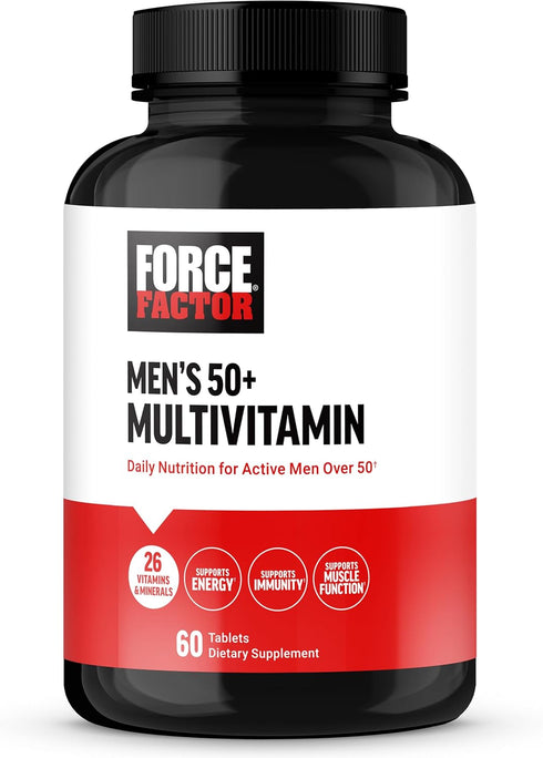Force Factor Men’s Multivitamin 50 Plus, 60 Tablets | Multivitamin for Men with 26 Vitamins, Minerals & Phytonutrients