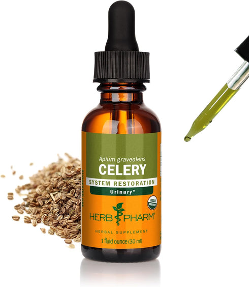 Herb Pharm Certified Organic Celery Seed Liquid Extract, 1 Ounce for Urinary System Support