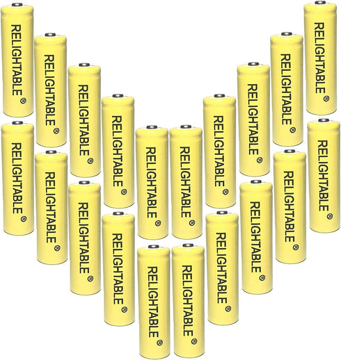 NiCd AA/AAA 600mAh 1.2V Rechargeable Batteries, 20PCS for Solar Lights, Garden Lights
