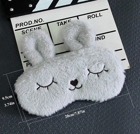 4 Pack Soft Plush Cute Animal Rabbit Sleeping Eye Mask Blindfold Sleep Masks for Kids Girls Women Home Traveling